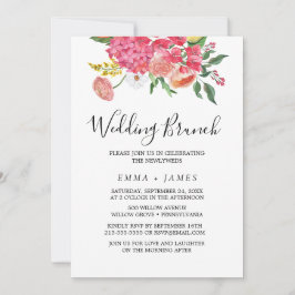 Invitación Simple ramo de flores de acuarela para desayuno de