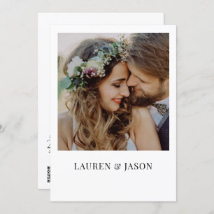 Invitación Simple Real Vellum Overlay QR Code Photo Boda