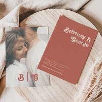 Simple Retro | Old Rose Casual Photo Monogram