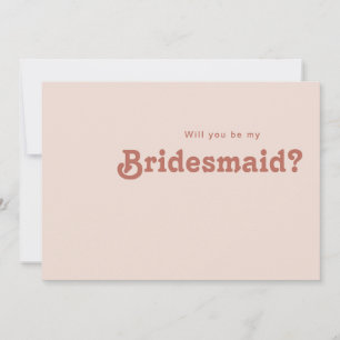 Invitación Simple Retro Vibes Rubor Bridesmaid Propuesta