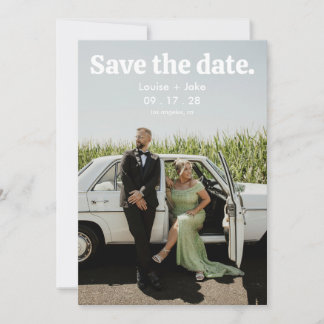 Invitación Simple RetroMinimalist Photo Wedding Save the Date