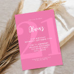 Invitación Simple rosa moderno 21 cumpleaños<br><div class="desc">Una invitación moderna de 21 años con una tipografía caligráfica elegante y un diseño minimalista de color rosa y blanco.</div>