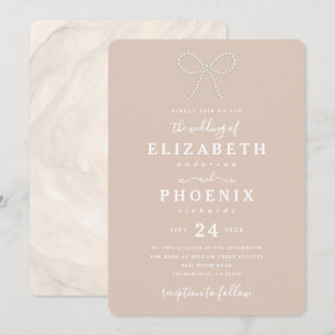 Invitación Simple Rosa Perla Arco Heirloom Boda de Moda
