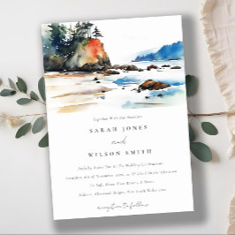 Invitación Simple Ruby Beach Olympic Park Boda