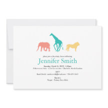 Simple Safari Animal Silhouette Boy Baby Shower
