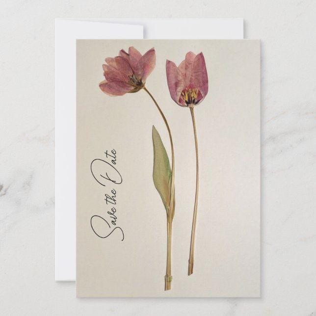 Invitación Simple Save the Date de Flor Silvestre (Anverso)
