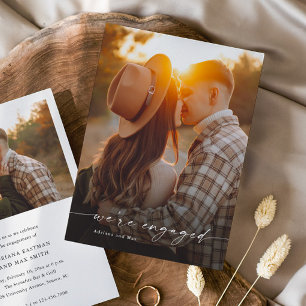 Invitación Simple Script 2 Compromiso de Boda Foto
