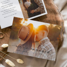 Invitación Simple Script 2 Compromiso de Boda Foto