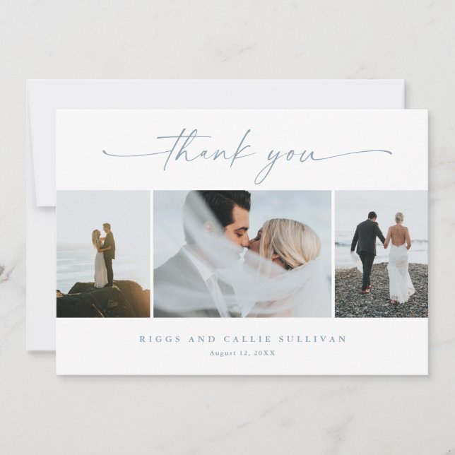 Invitación Simple Script 3  Foto Boda  (Anverso)