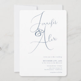 Invitación Simple Script Minimalist Photo Collage Wedding 