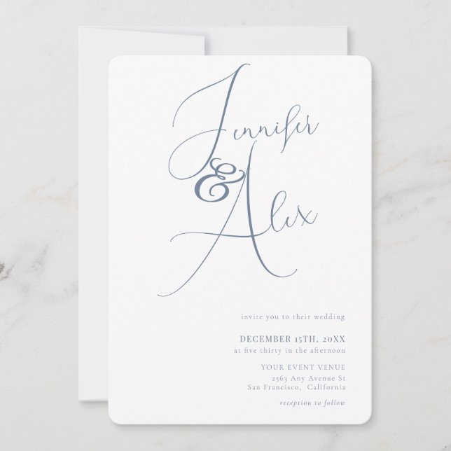 Invitación Simple Script Minimalist Photo Collage Wedding  (Anverso)
