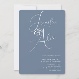 Invitación Simple Script Minimalist Photo Collage Wedding 
