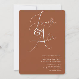 Invitación Simple Script Minimalist Photo Collage Wedding 