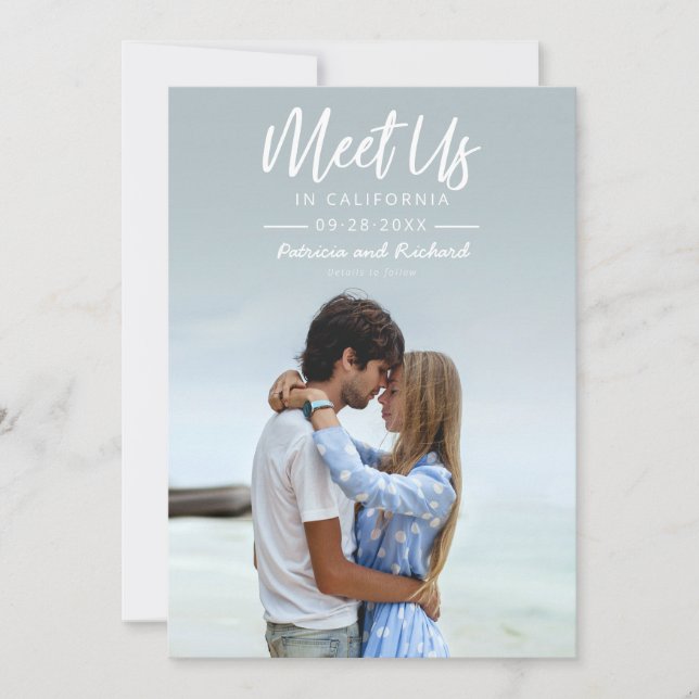 Invitación Simple Script Nos Encontramos En Save The Date Fot (Anverso)