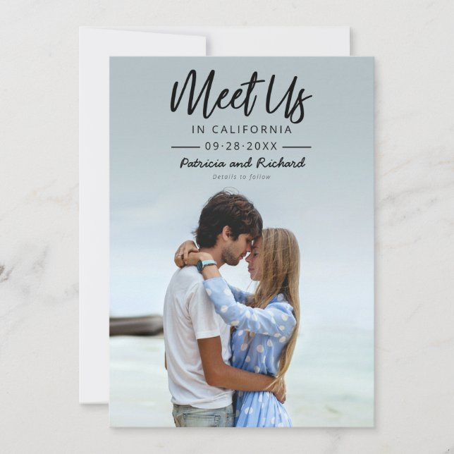 Invitación Simple Script Nos Encontramos En Save The Date Fot (Anverso)