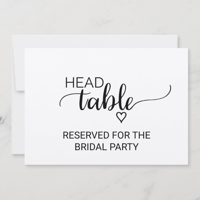 Invitación Simple Señal de Cabeza de Mesa de Boda Falsa Kraft (Anverso)