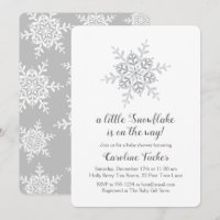 Simple Snowflake Género Neutral Baby Shower