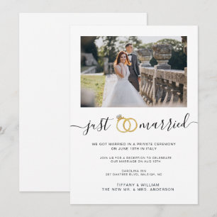 Invitación simple solo casada Foto de parejas