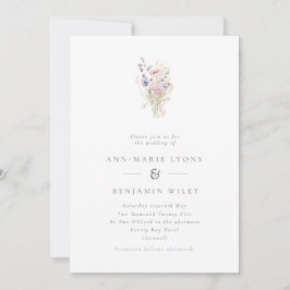 Invitación Simple Spring Lilac Wildflowers Boda