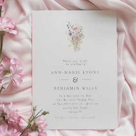Invitación Simple Spring Lilac Wildflowers Boda