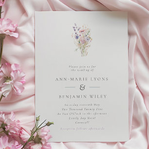 Invitación Simple Spring Lilac Wildflowers Boda