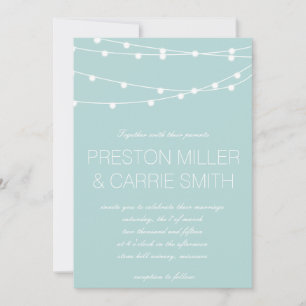 Invitación Simple String of Lights Wedding Invita  Boda