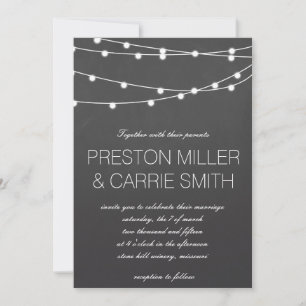Invitación Simple String of Lights Wedding Invita Boda