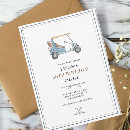 Invitación Simple tema de golf PAR- TEE Cumpleaños