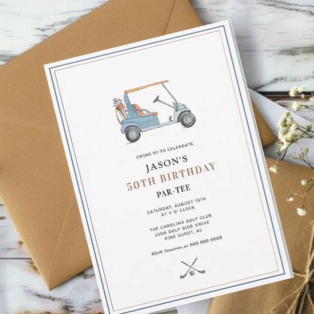 Invitación Simple tema de golf PAR- TEE Cumpleaños (Subido por el creador)