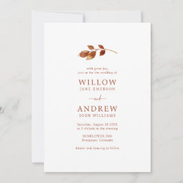 Invitación Simple Terracota Boda Caída