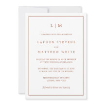 Simple Terracota Monograma Elegante Boda