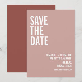 Invitación Simple Tipografía De Rosa De Boho Dusty Ahorra La 