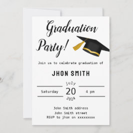 Invitación Simple tipografía foto en blanco y negro 