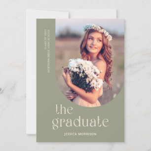 Invitación Simple tipografía Partida exclusiva de graduación 