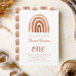 Invitación Simple tono arcoiris de Boho en cualquier año cump