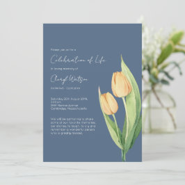 Invitación Simple Tulip Celebration of Life Funeral