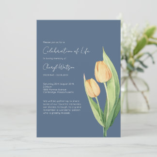 Invitación Simple Tulip Celebration of Life Funeral