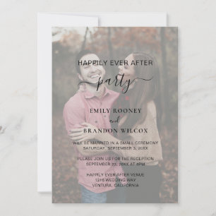 Invitación Simple Vellum Photo Modern Wedding Recepcion