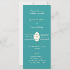 Invitación simple Verde azulada de boda personaliz