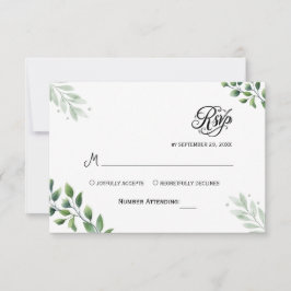 Invitación Simple Verde Eucalipto RSVP
