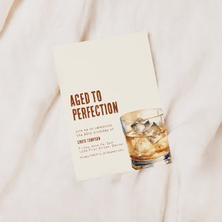 Invitación Simple Whiskey Aged to Perfection Birthday Invito