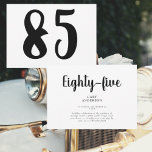 Invitación Simple White 85th Birthday Party Invitation<br><div class="desc">Invitación a la fiesta de cumpleaños número 85. Blanca.</div>