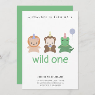 Invitación Simple Wild One First Birday Party Invitation