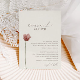 Invitación Simple Wildflower | Boda Tradicional Beige