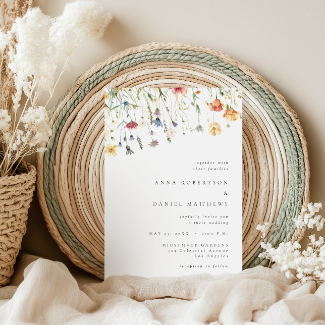 Invitación Simple Wildflower Wedding Invitation (Subido por el creador)