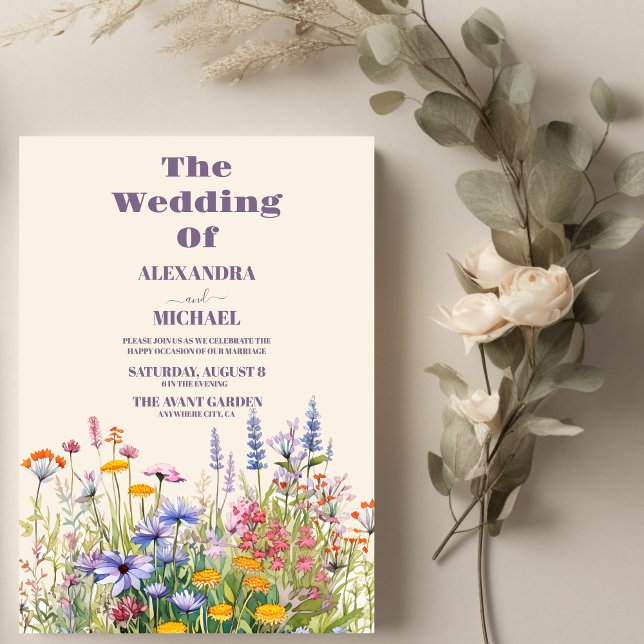 Invitación Simple Wildflowers Boda Jardín Botánico (Subido por el creador)