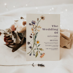 Invitación Simple Wildflowers Boda Jardín Botánico