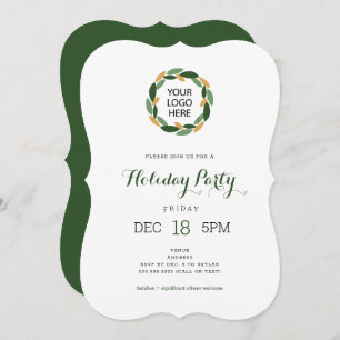 Invitación Simple Wreath con su fiesta de vacaciones de empre