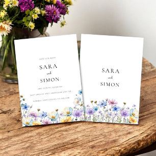 Invitación Simple y caprichosa boda de Flores Silvestres salv