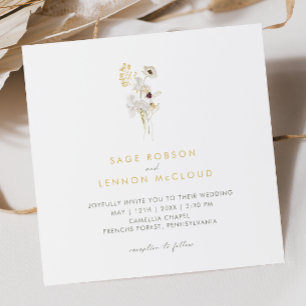 Invitación simple y caprichosa de Wildflower Squar